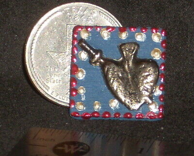 Dollhouse Miniature Bronze Tone Heart Corazon Wall Milagro 1:12 Red Blue #8707