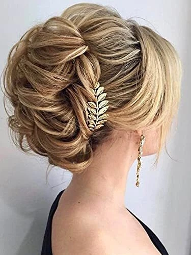 Leaf Bride Wedding Hair Comb Silver Bridal Side Comb Simple Hair Piece Hair Acce