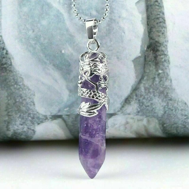 Hexagonal Natural Quartz Crystal Chakra Healing Point Pendant Necklace Jewelry