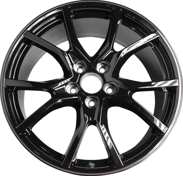 Wheel For 17-21 Honda Civic 20x8.5 Alloy 10 Spoke Gloss Black Red Striped Lip