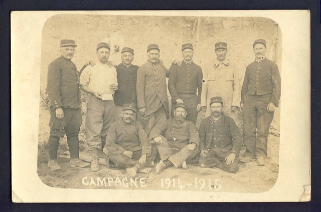 RPPC War CAMPAIGN 1914-1915 MILITARY SOLDIERS 4th Regiment Photo Card