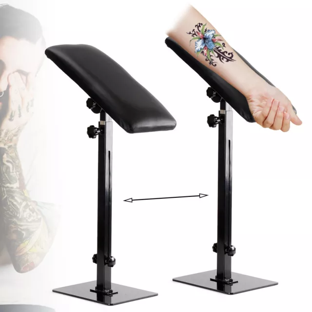 Black Tattoo Arm Leg Rest 68-100cm Angle Adjustable for Wrist Shoulder Tattoo 2