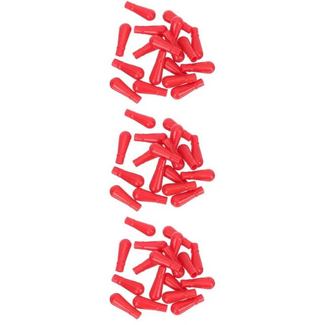 150 Pcs Scale Pipette Caps Dropper Silicone Cap Red Bulbs Glass