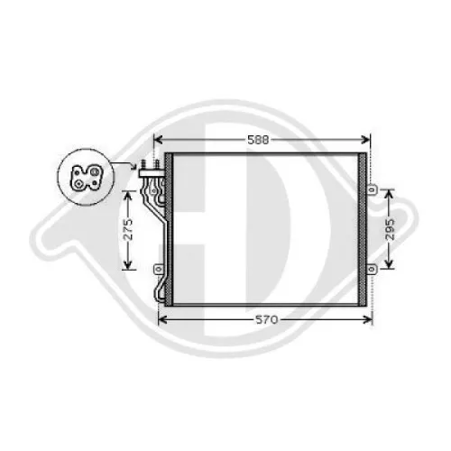 1x Kondensator, Klimaanlage DIEDERICHS DCC1190 passend für CHRYSLER JEEP