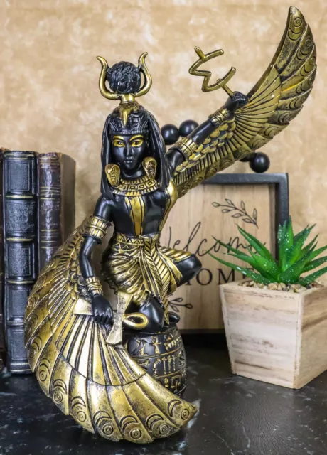 Ebros Gift Egyptian Goddess Mother Isis Ra Holding Ankh Decorative Figurine 9" H