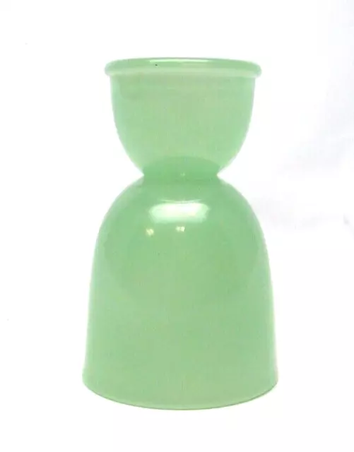 Vintage Jade-ite Lancaster Glass 4 1/2" Tall Double Egg Cup NOS