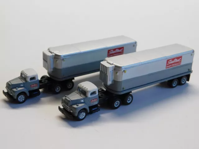 N Scale Classic Metal Works CMW Lot of 2 SEALTEST Dairy Truck & Trailer Vehicles