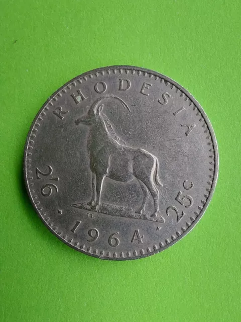 Rhodesia Half Crown 1964 Good Detail