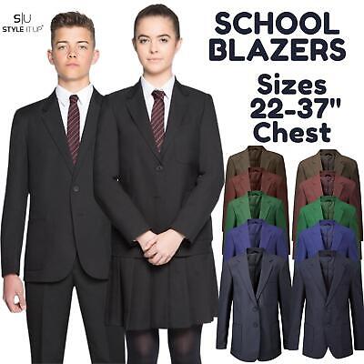 Ragazzi Ragazze Bambini Scuola Blazer Uniforme Formali Eleganti Zip voce da aggiungere BADGE UK