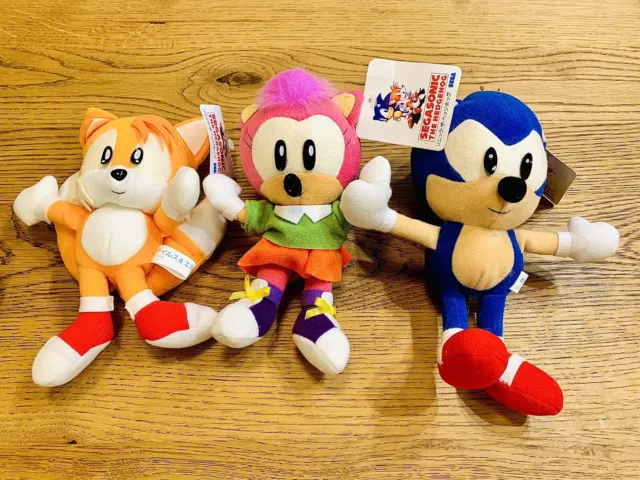 Tails Sonic the Hedgehog Sanei Size M 9.5 Plush Doll Toy Japan Rare