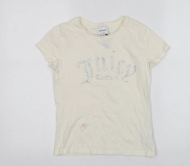 T-shirt base cotone avorio Juicy Couture taglia 10-11 anni collo rotondo
