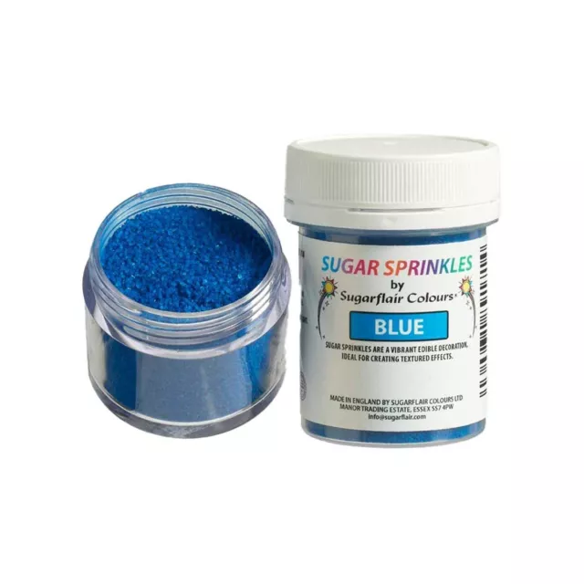 Sprinkles Blu Blue Zuccherini colorati Decorativi Sugarflair gr. 40