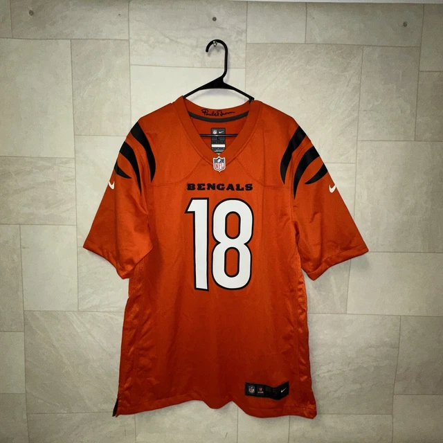 Cincinnati Bengals GREEN #18 Orange NFL Jersey  'L' Nike On Field Paul Brown