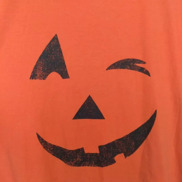 Isabel Maternity Halloween T-shirt Womens Large Orange Winking Pumpkin Face 2