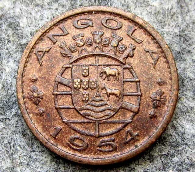 Angola Portuguese Colonial 1954 50 Centavos Aunc