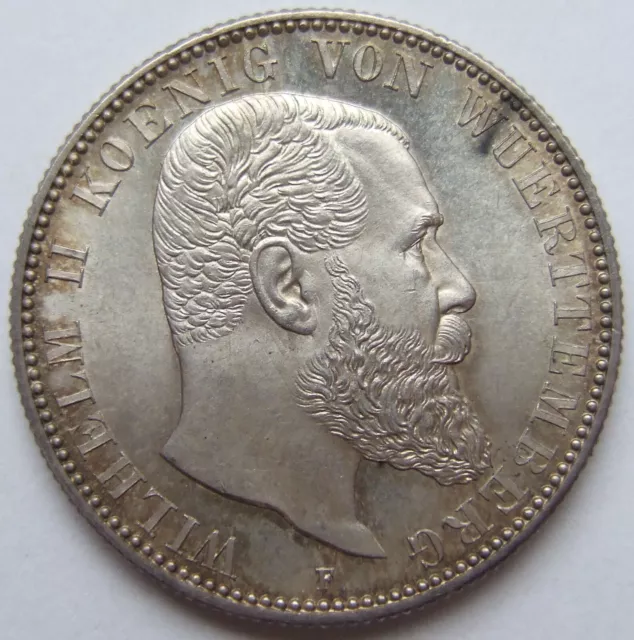 Coin Empire 2 Mark Wilhelm II King Württemberg 1892 For IN Brillant uncirculated