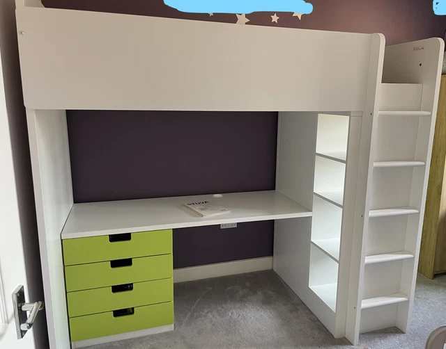 IKEA STUVA LOFT High Bed with Wardrobe and Desk High Sleeper lime