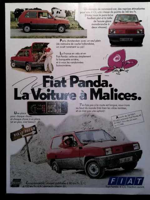 1981 Fiat Panda Car Original Paper Advertising Advert