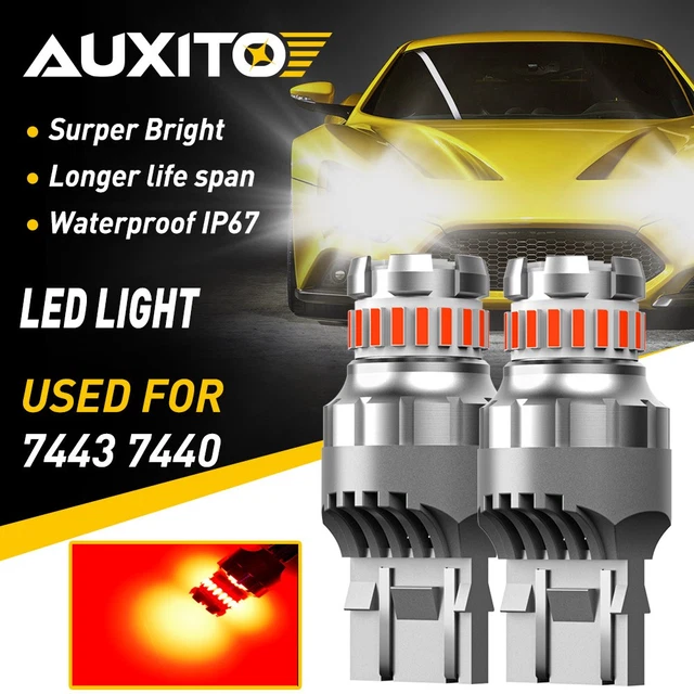4x7443 LED Strobe Flashing Blinking Brake Tail Light Parking Safety Warning Bulb