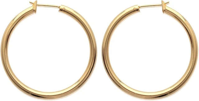 Boucles D'Oreilles Créoles Striées Plaqué Or 18k - Diamètre 16 à 70mm - Tata Gisèle