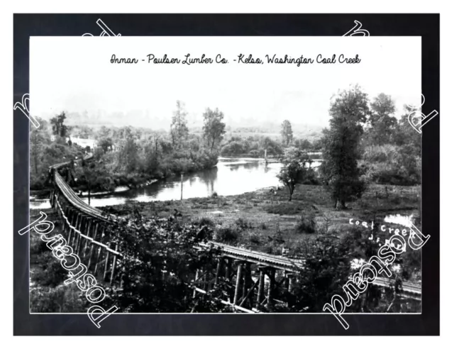 Historic Inman - Poulsen Lumber Co. - Kelso, Wa. Coal Creek Train Postcard