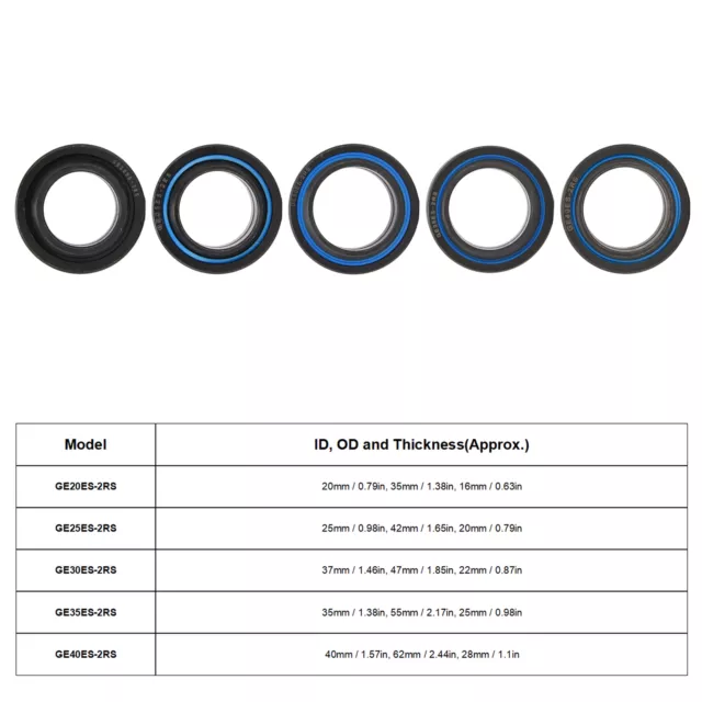 (GE20ES-2RS)4Pcs Roulements à Billes à Gorge Profonde Roulement Sphérique