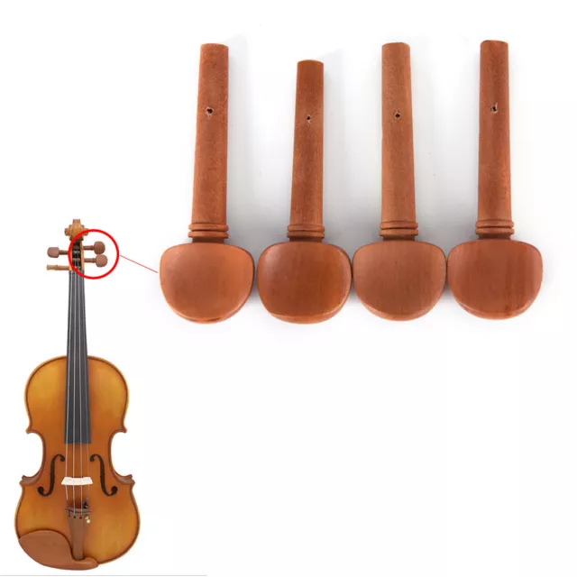 4/4 Size Jujube Wood Violin Fiddle Tuning Pegs Endpin Set Replacement ES#km