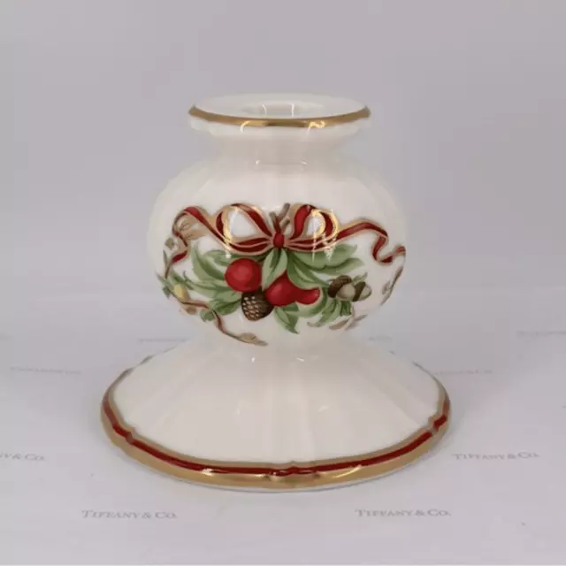 Tiffany & Co. Holiday Garland Candle Holder Christmas Porcelain Home Decor Gift