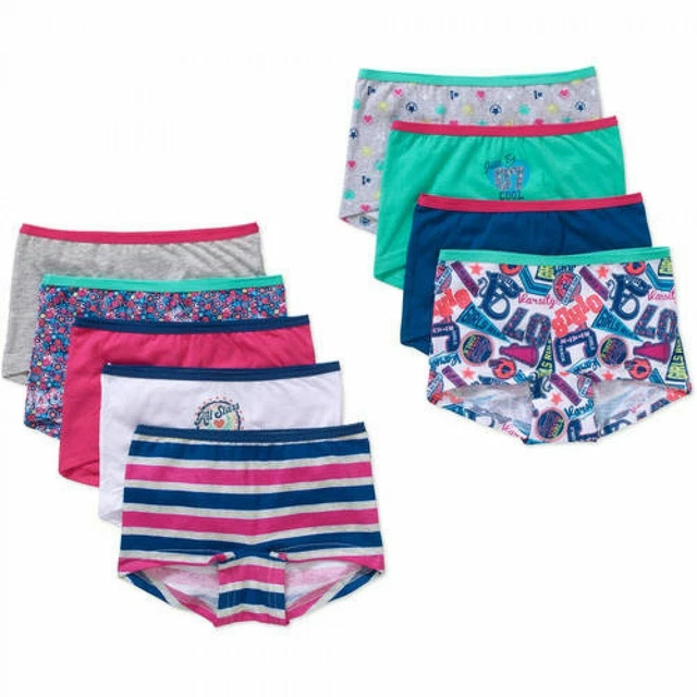 Girls' Cotton Boyshort Panty, 9 packGirls' Cotton Boyshort Panty, 9 pack --BL4-- Girls' Cotton Boyshort Panty, 9 packGirls' Cotton Boyshort Panty, 9 pack --BL4--
