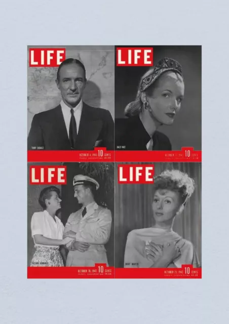 Life Magazine Lot of 4 Full Month of October 1943 4, 11, 18, 25 WWII ERA