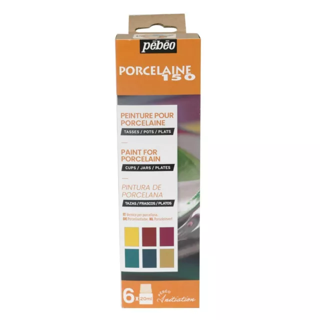Pebeo Porcelaine 150 Cerámica Pintura Iniciación Set #2 6 x 20 ML