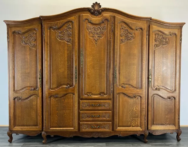 Louis XV Style French Carved 5 door Armoire Wardrobe (LOT 2244)