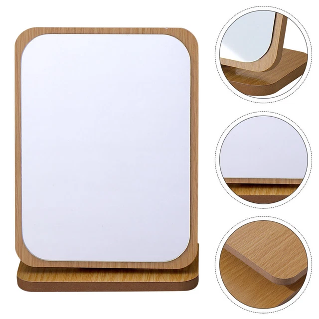 Espejo cosmético plegable de madera para escritorio para el hogar espejo de maquillaje de mesa