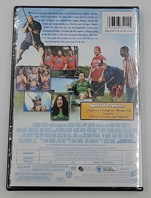 Grown Ups: (DVD, 2010) Adam Sandler, Kevin James, Chris Rock, David Spade Sealed 2