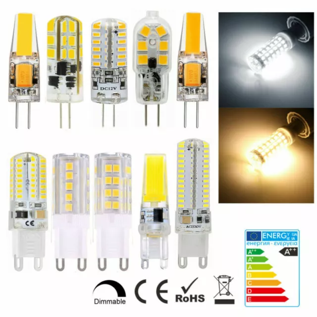 LED 3W 5W 6W 8W 10W G4 12V G9 220V Dimmable COB Ampoule Remplacer Lampe Halogène