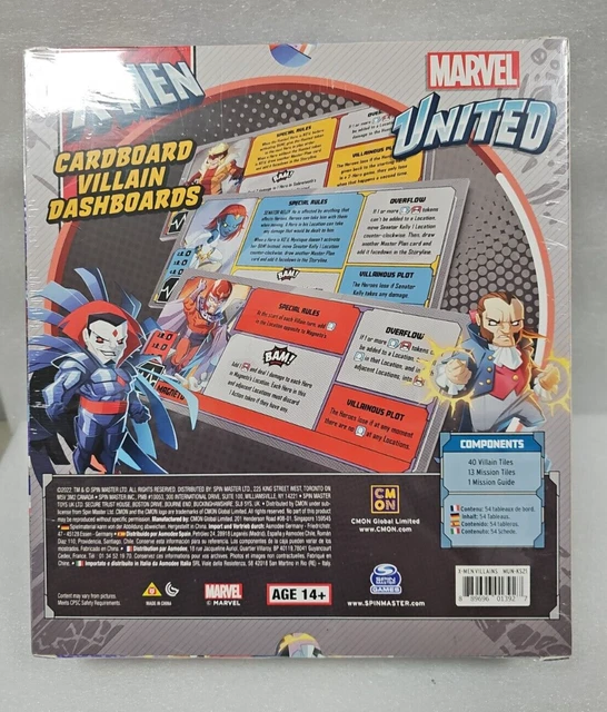 MARVEL UNITED XMEN Cardboard Villain Dashboards Kickstarter Exclusive CMON 2022 £42.71