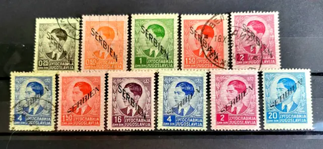 1941 German occupation of Serbia lot of 11 stamps o/print Serbien mh* / used VF