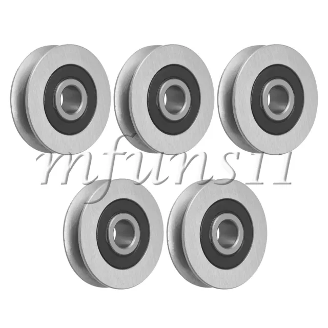 U Slotted Wheels Double Bearings Rigid Casters 2 Inch Dia 1128 LBS LoadPack of 5