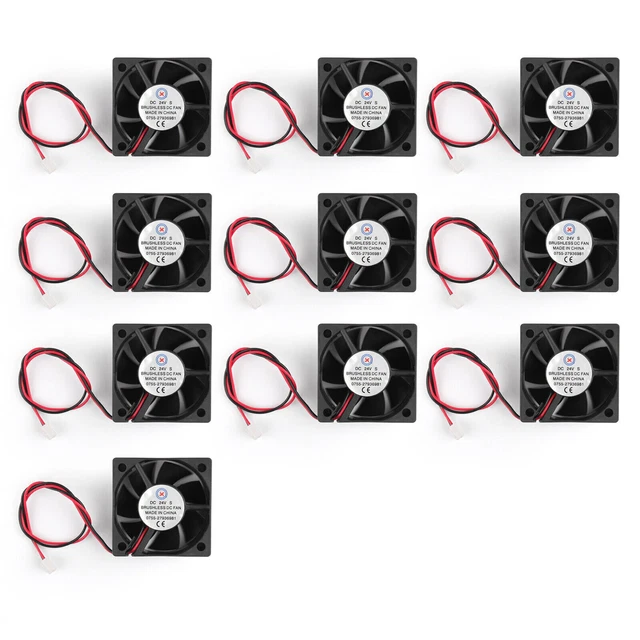 10X DC Brushless Cool PC Computer Fan 24V 5020s 50x50x20mm 2 Pin Wire 50MM