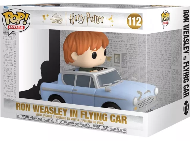 HARRY POTTER Figurine RON WEASLEY & FLYING CAR FORD N° 112 "POP" FUNKO RIDES