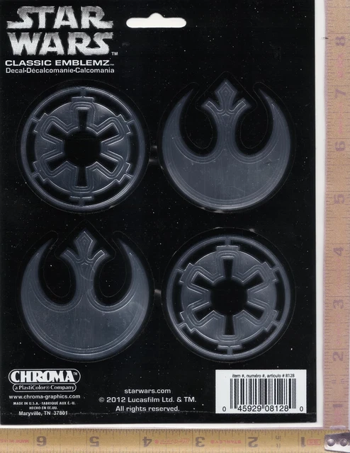 Star Wars Rebel Alliance Symbols Window Decal Bumper Sticker Car/Truck 8128
