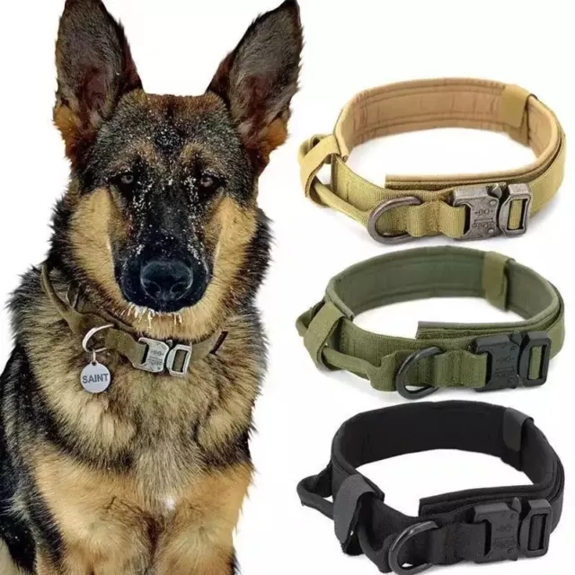 Taktisches Hundehalsband mit Griff K9 Militär Nylon Halsband Gepolstert Hunde
