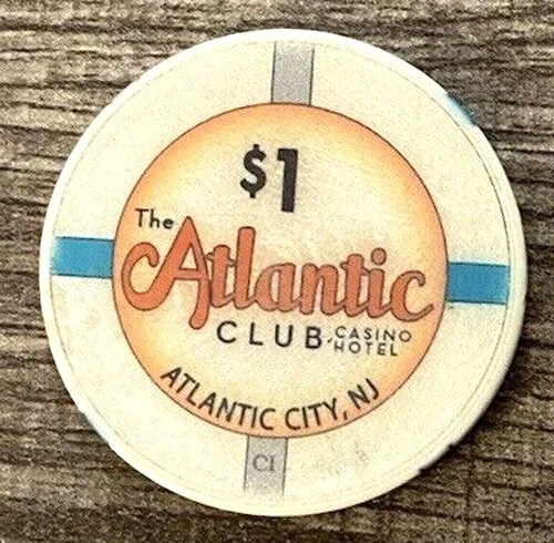(1) $1. The Atlantic Club Casino Chip - 2012 - Atlantic City, New Jersey