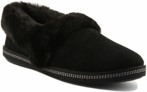 Skechers Confortable Camp Chaud Chausson Polaire en Noir Femmes Taille UK 3 - 8