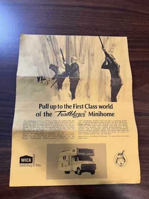 Vintage Wick Building Systems Inc. Trailblazer Minihome Advertisement Dodge