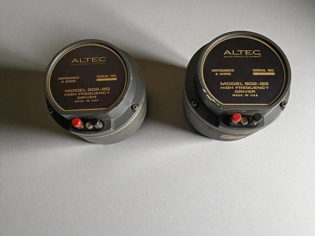 ALTEC 802-8G DRIVER Unit Pair 8 Ohm $961.56 - PicClick CA