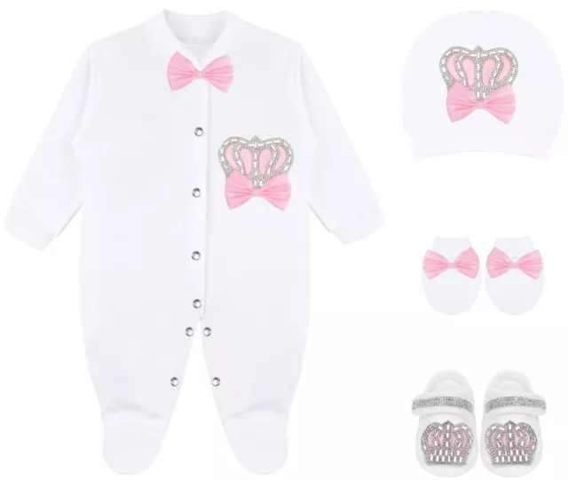 Baby Girl Newborn Jewels Layette 4 Piece Gift Set