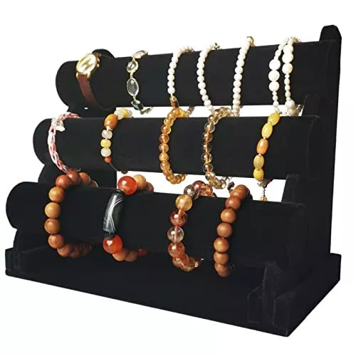 Jewelry Bracelet Necklace Rack Display Holder Imitation Leather