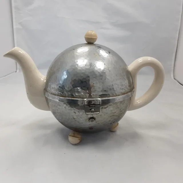 Vtg Art Deco Heatmaster Teapot Spherical Insulated V&A