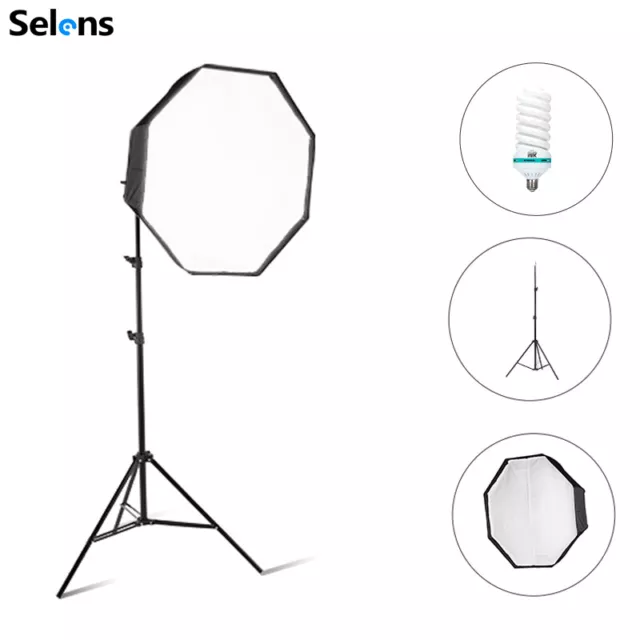 80cm Octagon Softbox Lighting With 150w Blub 2m Light Stand Kit for Photo Studio